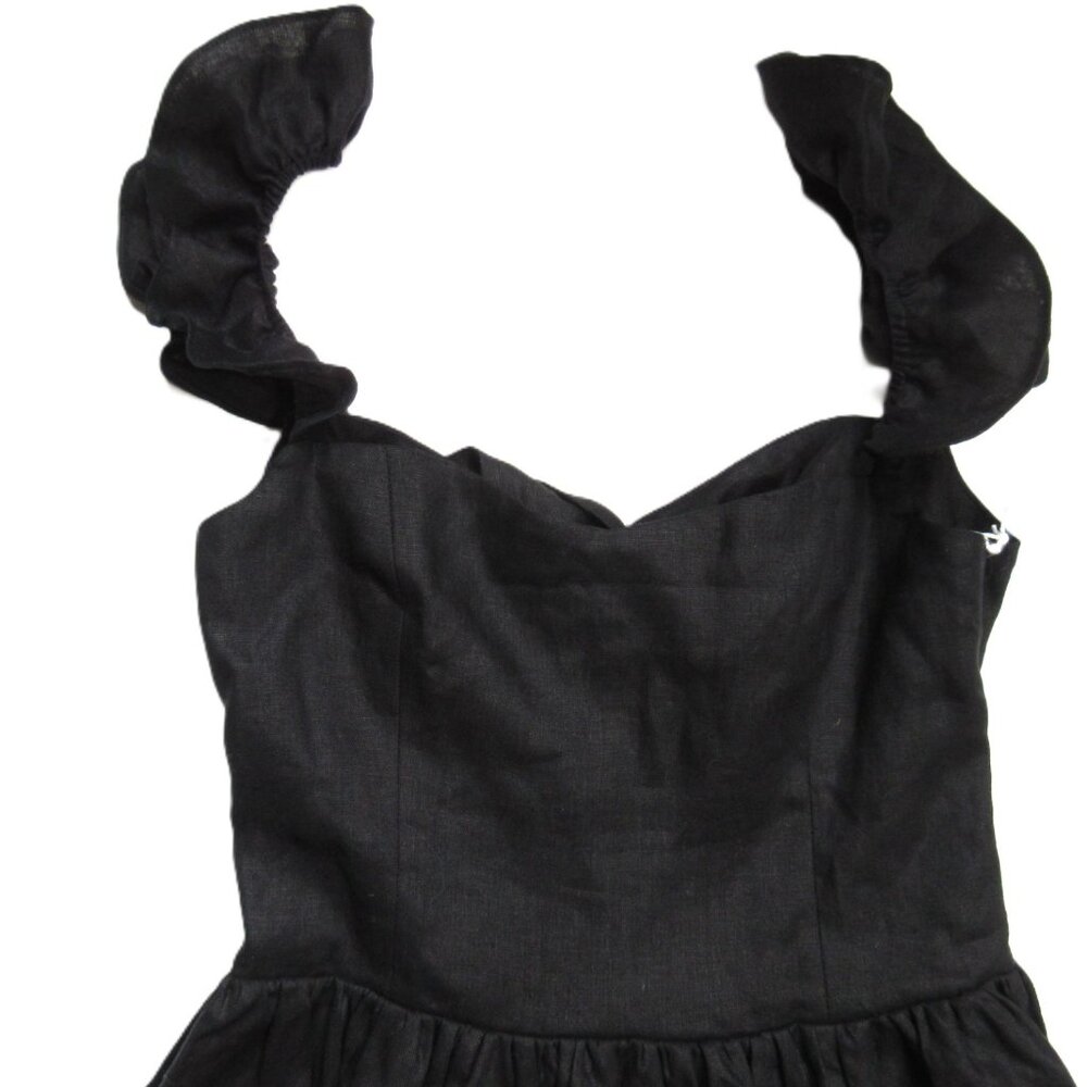 NWT Reformation Vecchio in Black Linen Tie Back Maxi Tank Dress 8 $388 - Picture 6 of 10